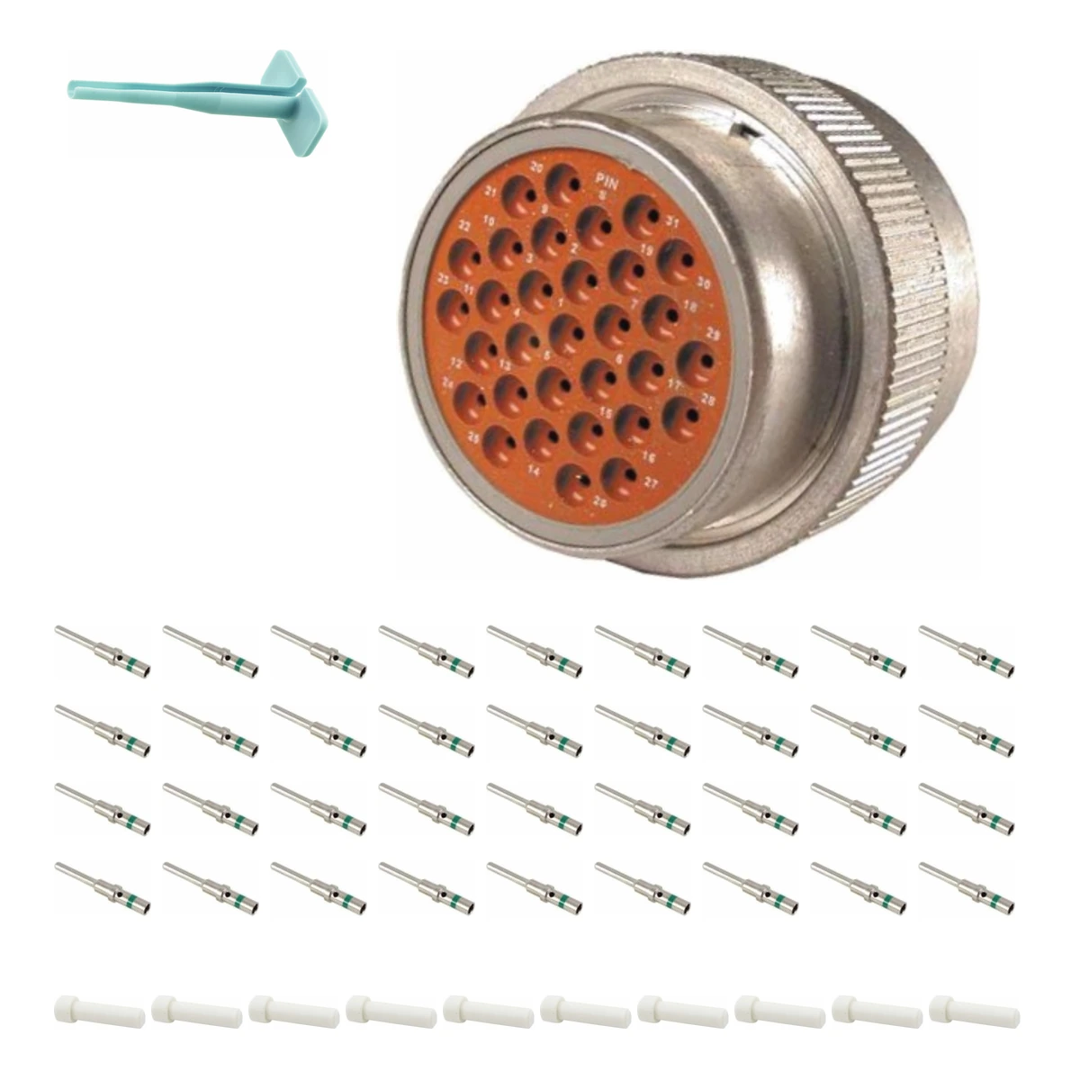 DEUTSCH M36-24-31PT HD30 kit DEUTSCH M36-24-31PT 31-way HD30 plug connector half kit with pin contacts and supplied accessories