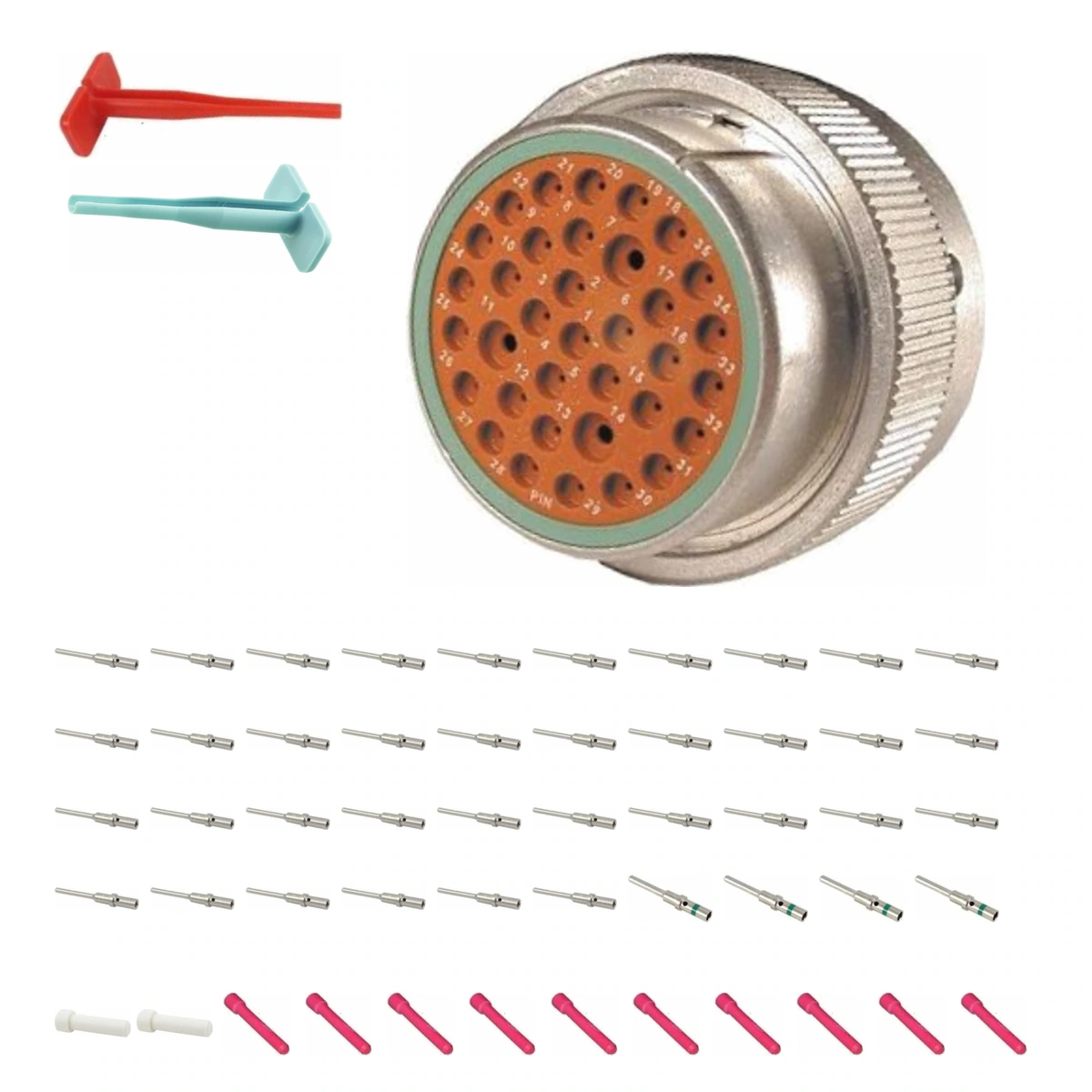 DEUTSCH M36-24-35PN HD30 kit DEUTSCH M36-24-35PN 35-way HD30 plug connector half kit with pin contacts and supplied accessories