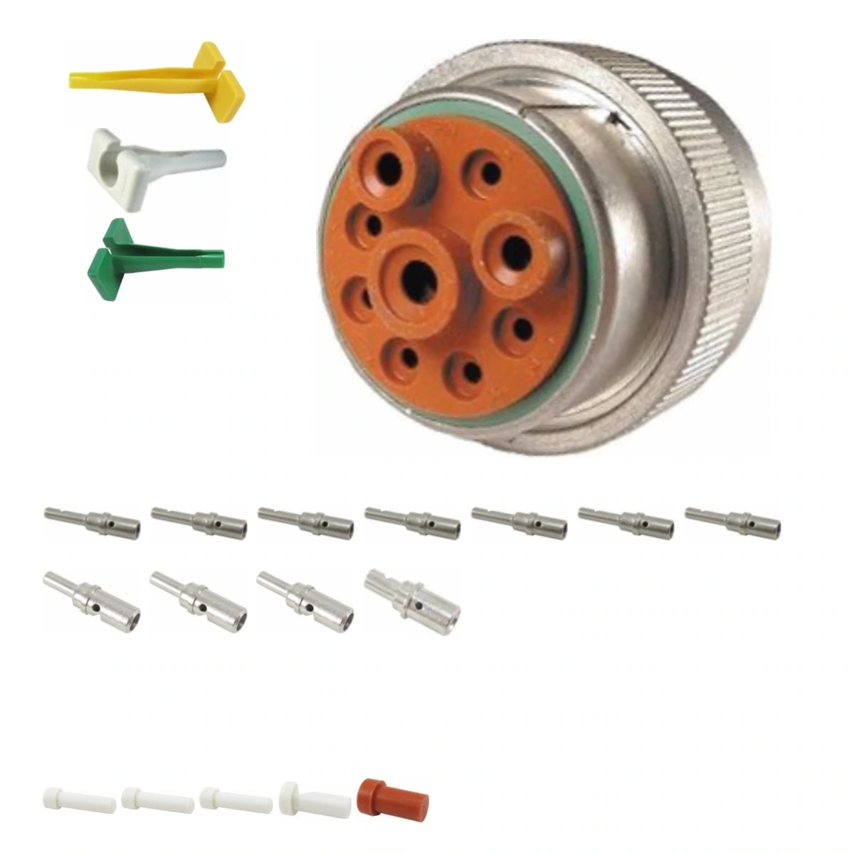 DEUTSCH M36-24-9PN HD30 kit DEUTSCH M36-24-9PN 9-way HD30 plug connector half kit with pin contacts and supplied accessories