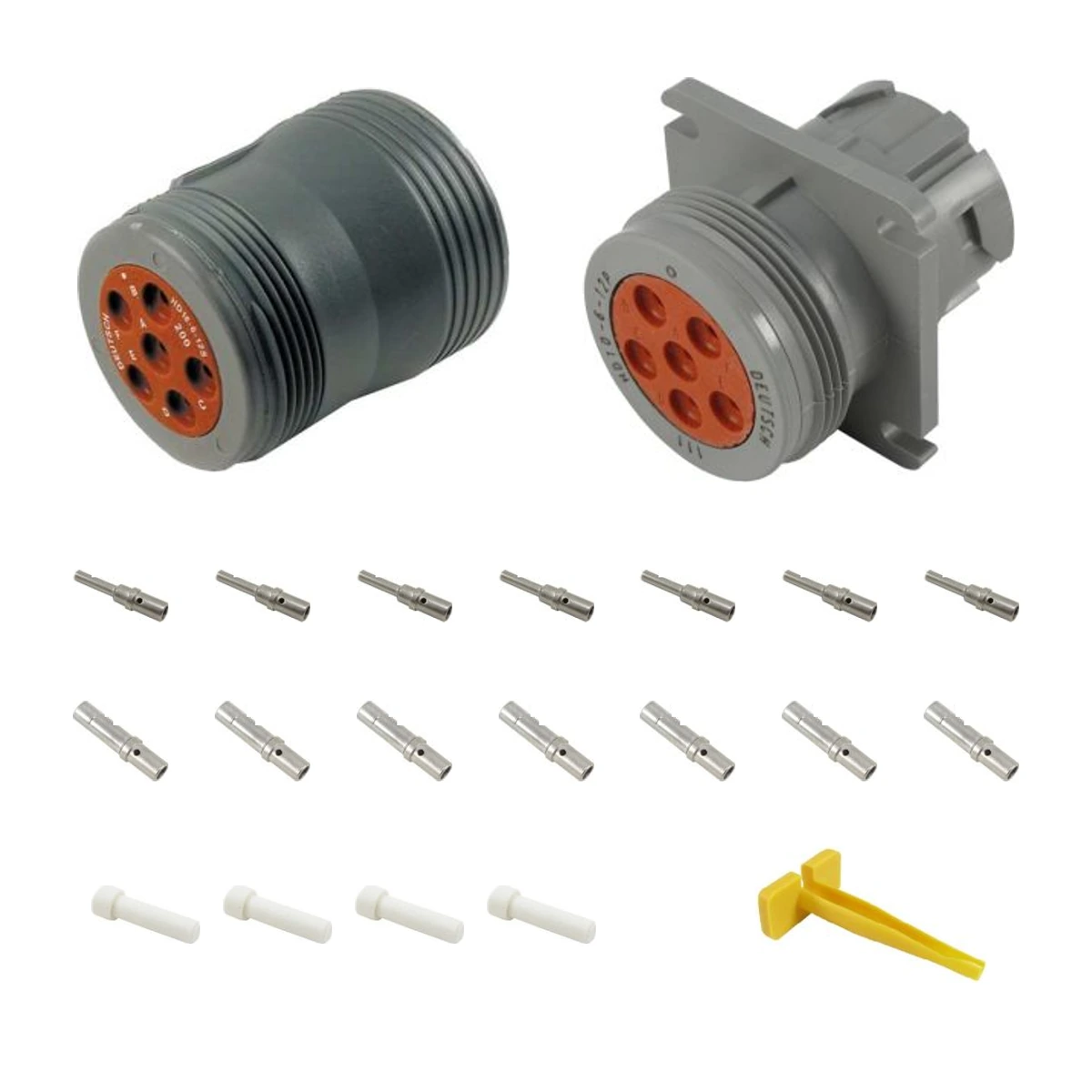 DEUTSCH P10-6-12K HD10 6-way connector kit with housings, contacts, sealing blanks and removal tool DEUTSCH P10-6-12K HD10 6-way connector kit with housings, contacts, sealing blanks and removal tool