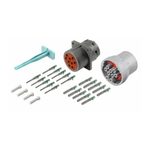DEUTSCH P10-9-16K 9-way HD10 flange mount connector kit with mating housings, nickel contacts, sealing blanks and removal tool