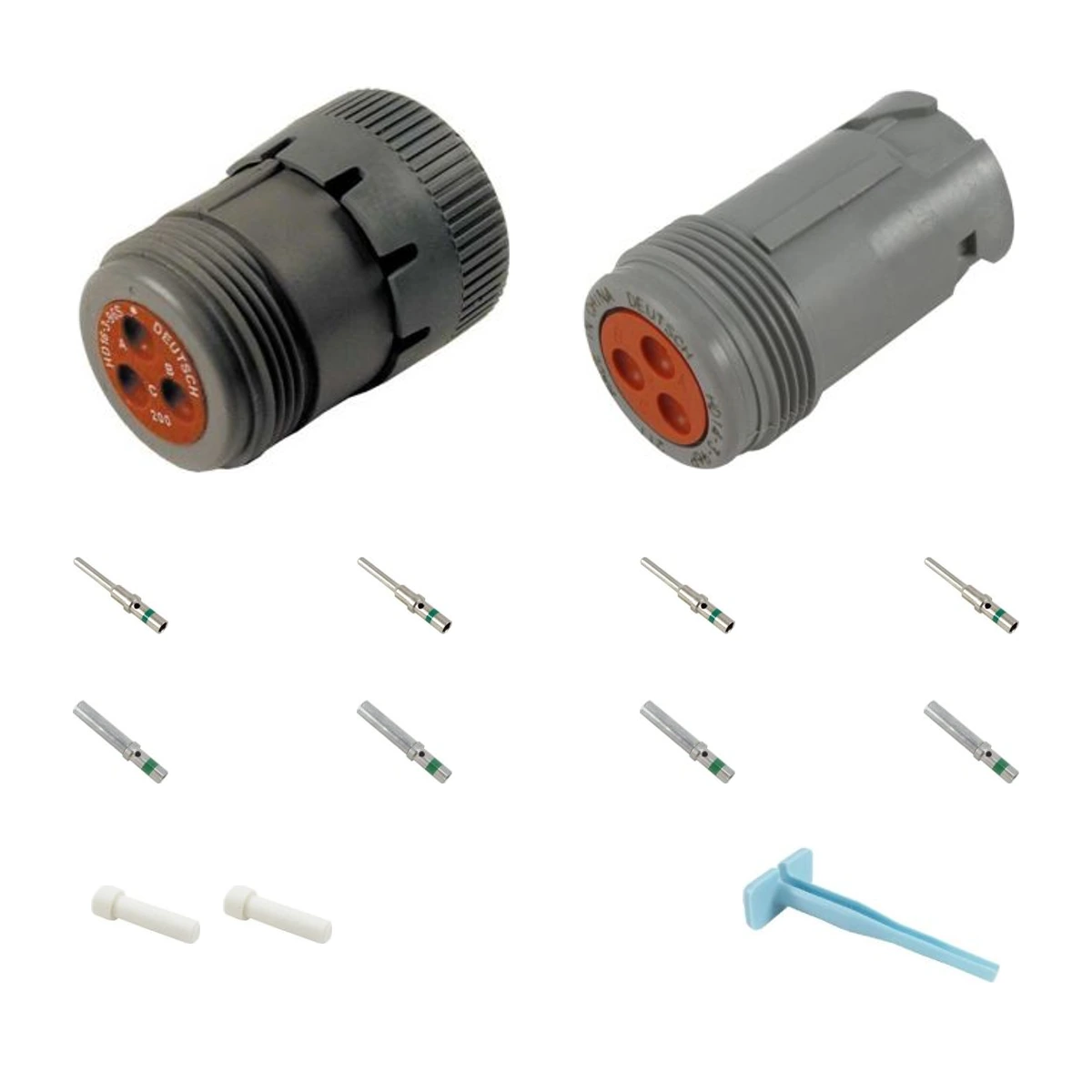 DEUTSCH P14-3-96K HD10 3-way connector kit with housings, contacts, sealing blanks and removal tool DEUTSCH P14-3-96K HD10 3-way connector kit with housings, contacts, sealing blanks and removal tool