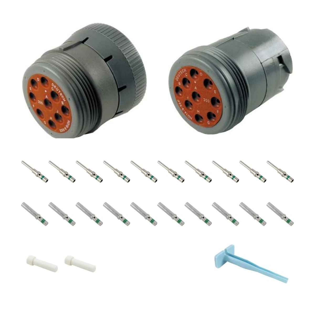 DEUTSCH P14-9-96K HD10 9-way connector kit with housings, contacts, sealing blanks and removal tool DEUTSCH P14-9-96K HD10 9-way connector kit with housings, contacts, sealing blanks and removal tool