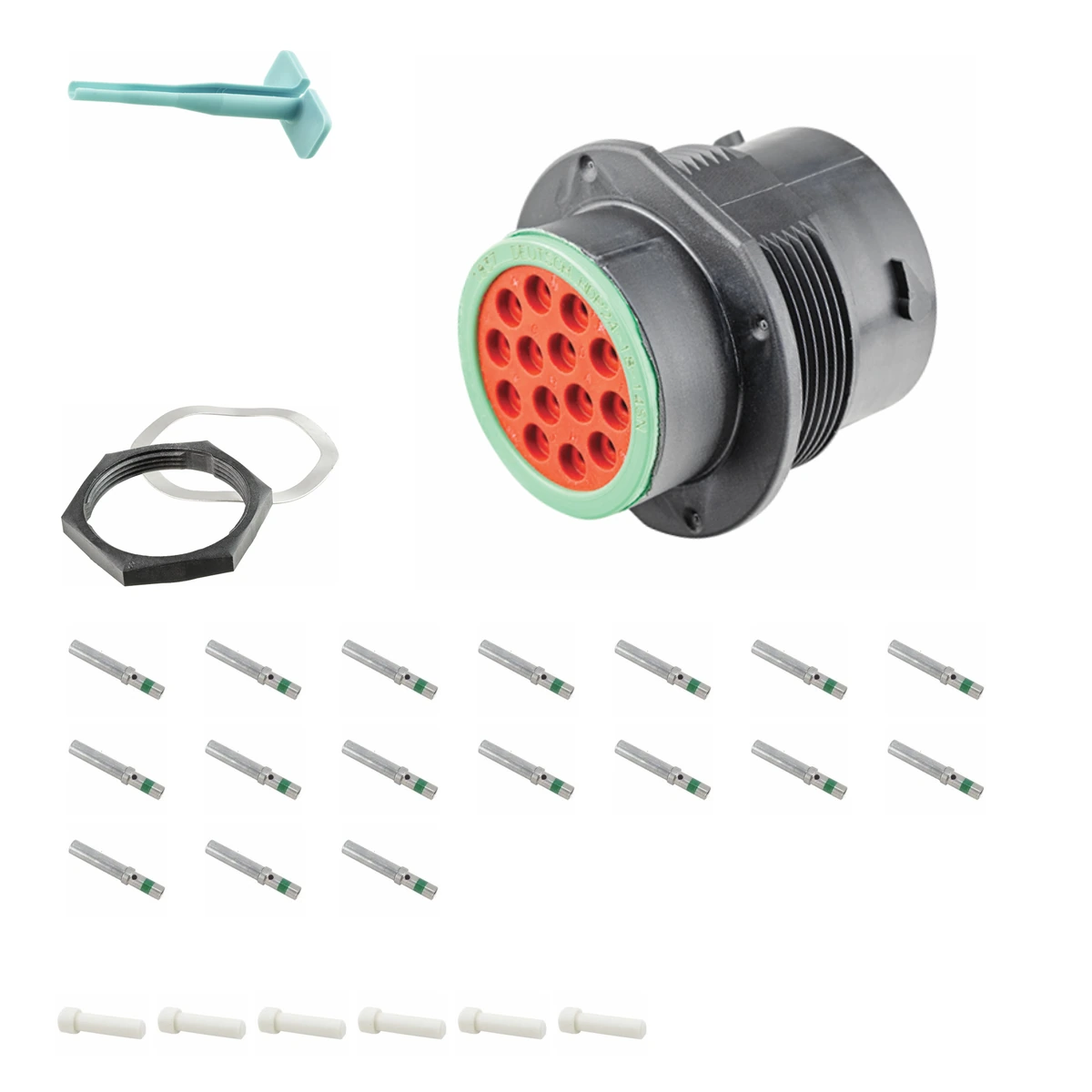 deutsch-p24-18-14sn-hdp20-alna-kit-v5 DEUTSCH P24-18-14SN 14-way HDP20 receptacle connector half kit with socket contacts and supplied accessories