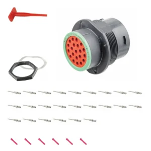 DEUTSCH P24-18-21PN 21-way HDP20 receptacle connector half kit with pin contacts and supplied accessories