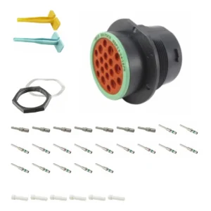 DEUTSCH P24-24-19PN 19-way HDP20 receptacle connector half kit with pin contacts and supplied accessories
