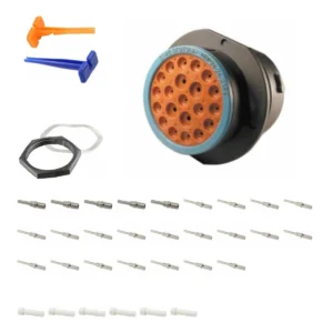DEUTSCH P24-24-21PE 21-way HDP20 receptacle connector half kit with pin contacts and supplied accessories