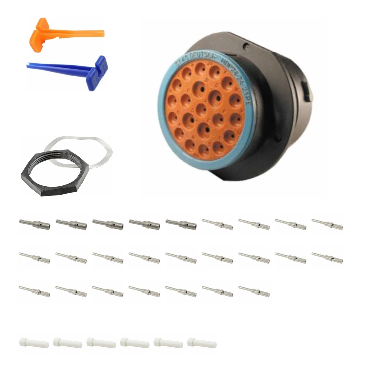 deutsch-p24-24-21pe-hdp20-alna-kit-v5 DEUTSCH P24-24-21PE 21-way HDP20 receptacle connector half kit with pin contacts and supplied accessories