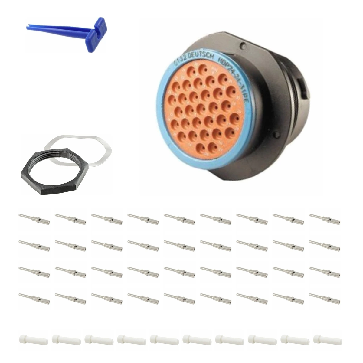 deutsch-p24-24-31pe-hdp20-alna-kit-v5 DEUTSCH P24-24-31PE 31-way HDP20 receptacle connector half kit with pin contacts and supplied accessories