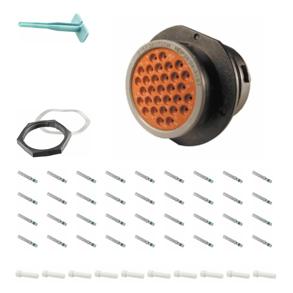 deutsch-p24-24-31st-hdp20-alna-kit-v5 DEUTSCH P24-24-31ST 31-way HDP20 receptacle connector half kit with socket contacts and supplied accessories
