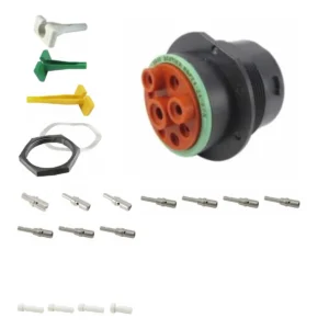 DEUTSCH P24-24-9PN 9-way HDP20 receptacle connector half kit with pin contacts and supplied accessories