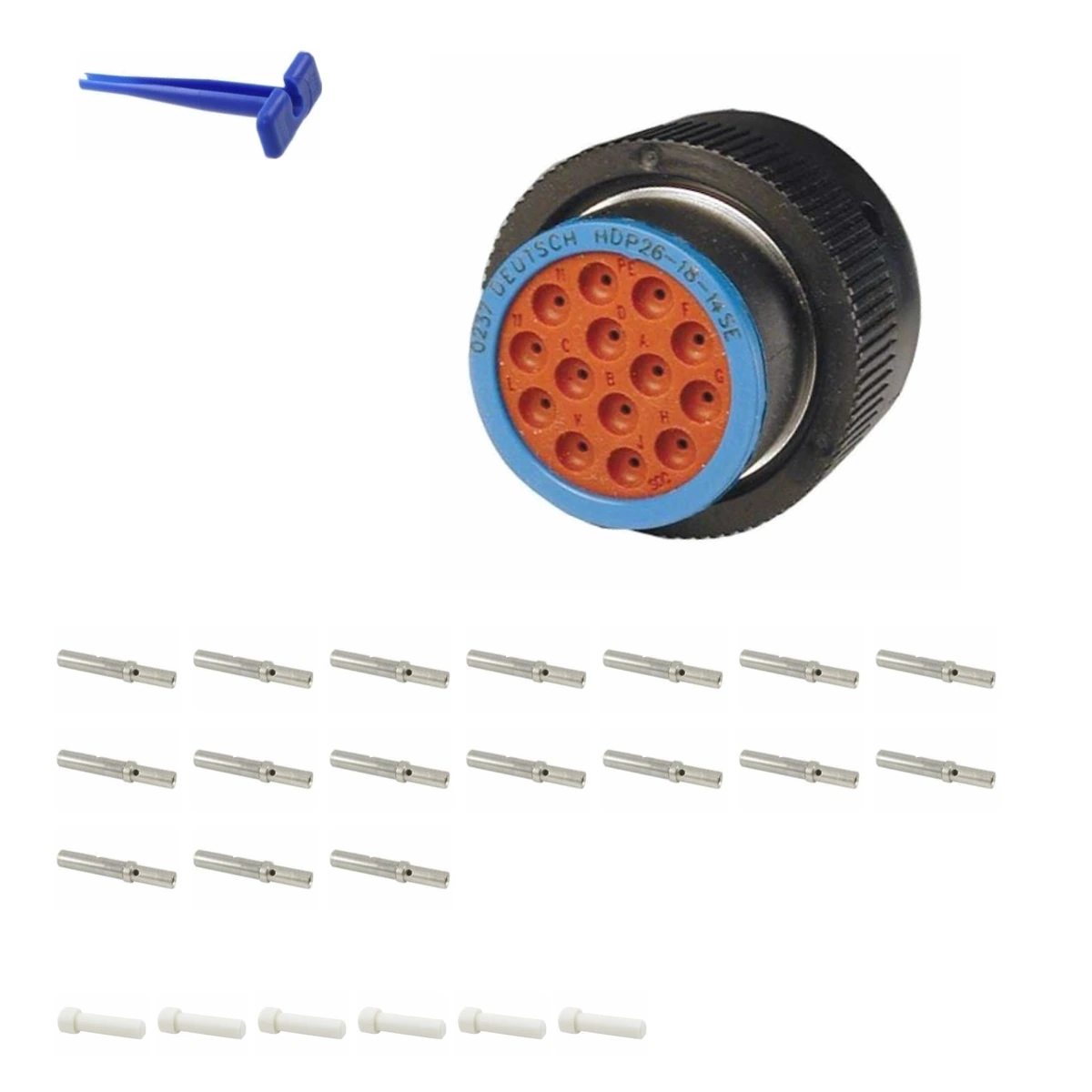 deutsch-p26-18-14se-hdp20-alna-kit-v4 DEUTSCH P26-18-14SE 14-way HDP20 plug connector half kit with socket contacts and supplied accessories