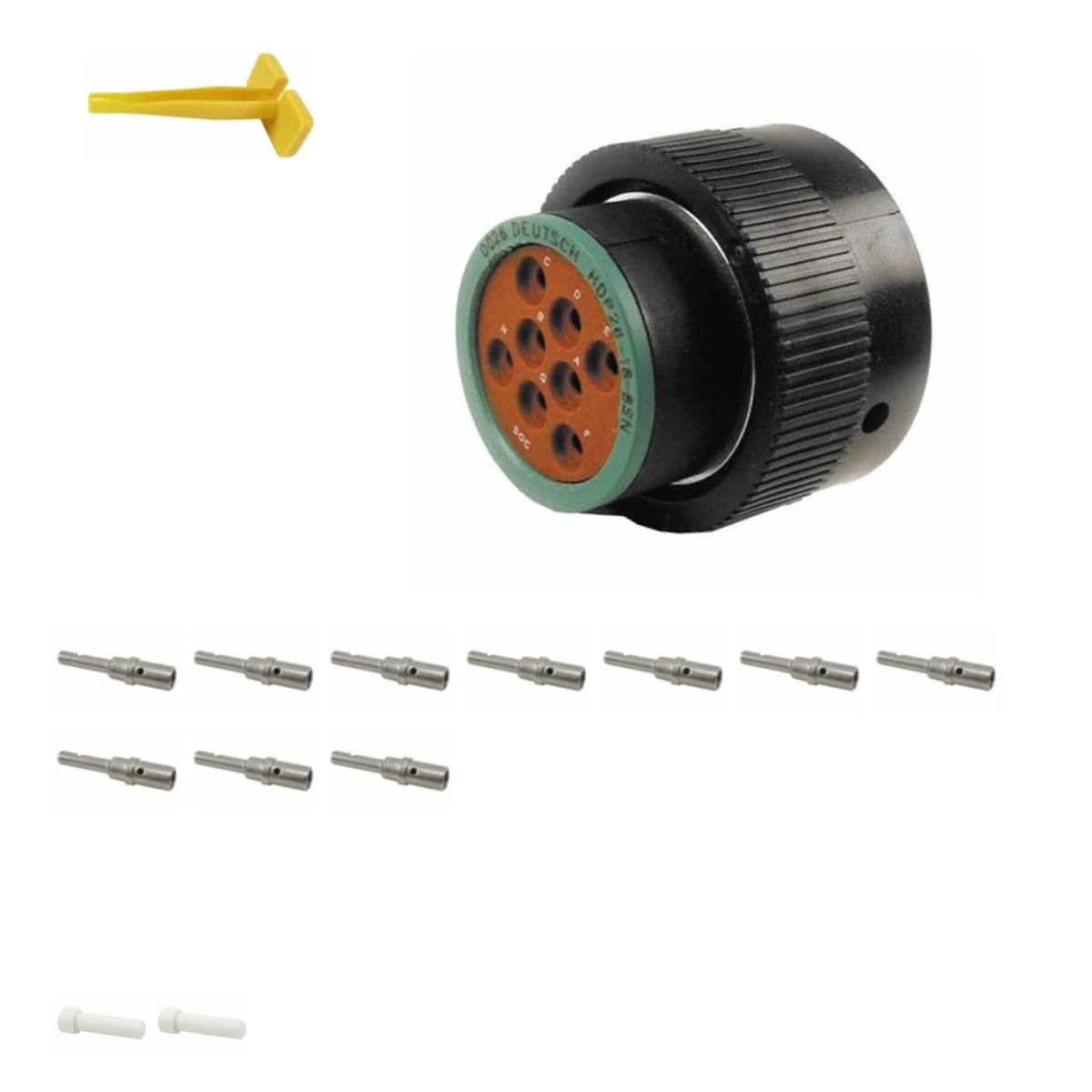deutsch-p26-18-8pn-hdp20-alna-kit-v4 DEUTSCH P26-18-8PN 8-way HDP20 plug connector half kit with pin contacts and supplied accessories
