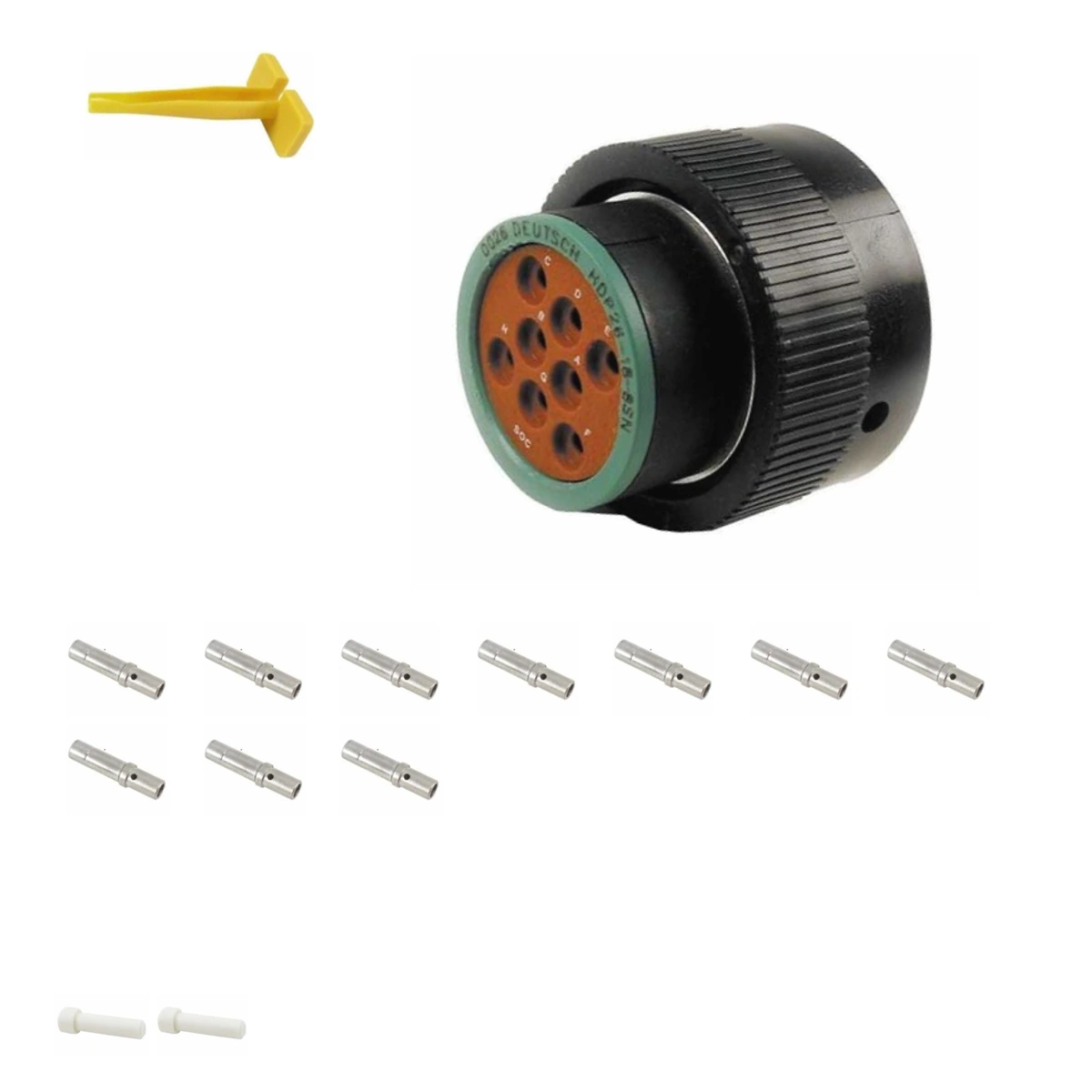 deutsch-p26-18-8sn-hdp20-alna-kit-v4 DEUTSCH P26-18-8SN 8-way HDP20 plug connector half kit with socket contacts and supplied accessories