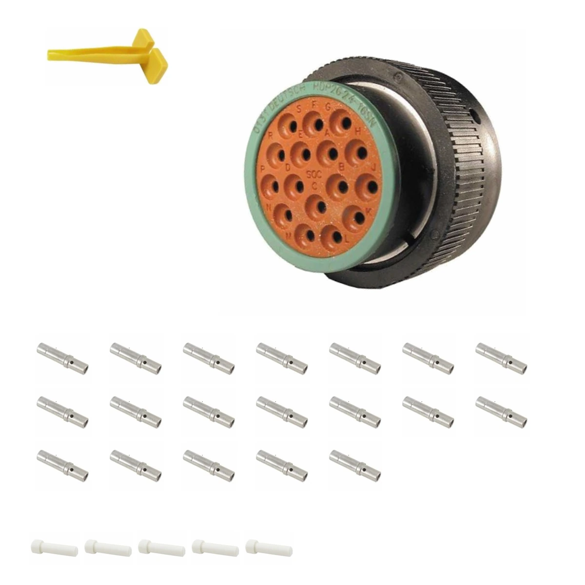 deutsch-p26-24-16sn-hdp20-alna-kit-v4 DEUTSCH P26-24-16SN 16-way HDP20 plug connector half kit with socket contacts and supplied accessories