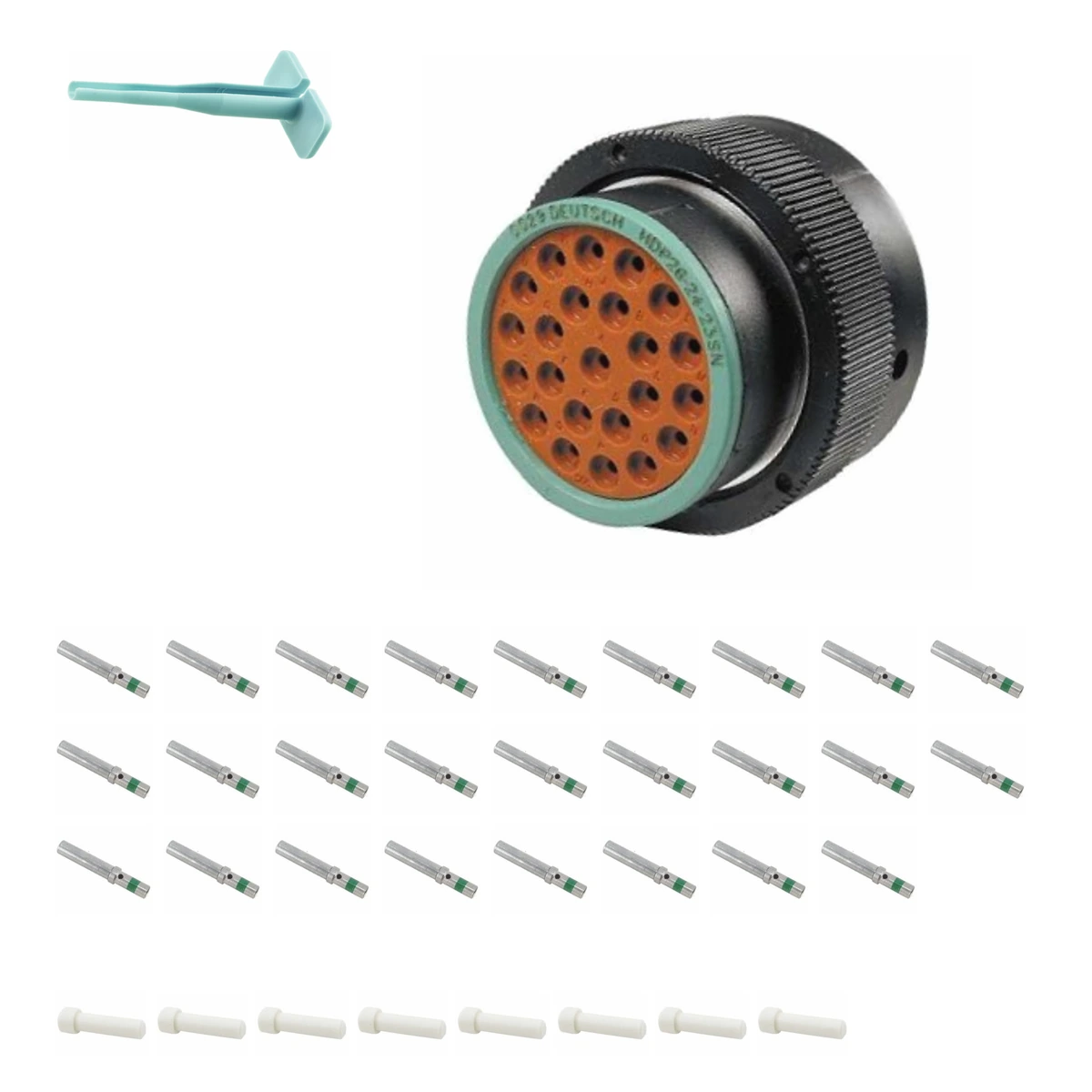 deutsch-p26-24-23sn-hdp20-alna-kit-v4 DEUTSCH P26-24-23SN 23-way HDP20 plug connector half kit with socket contacts and supplied accessories