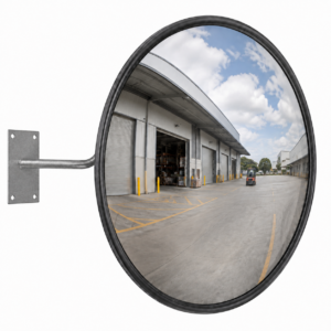DuraVision 900mm heavy duty acrylic convex safety mirror with four-bolt J-bracket