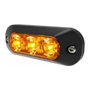 CODE 3 XTP3A amber 3-LED surface mount warning light, lit