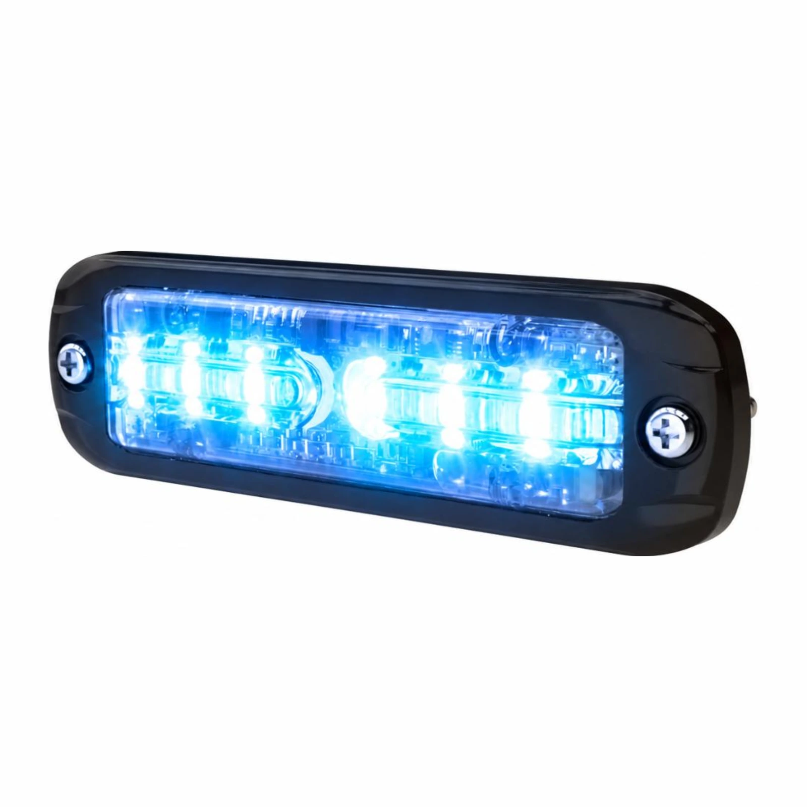 ECCO ED3801B blue ultra thin LED directional warning light, lit