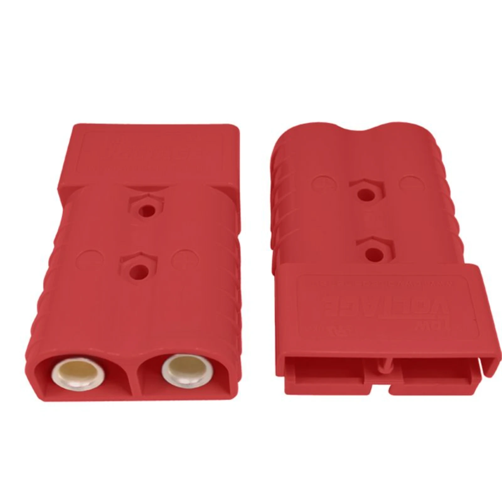 Anderson Type Power Connector 50A Red – 6 B&S (16mm²) Cable, Pair LV Automotive 50A red Anderson type power connector pair