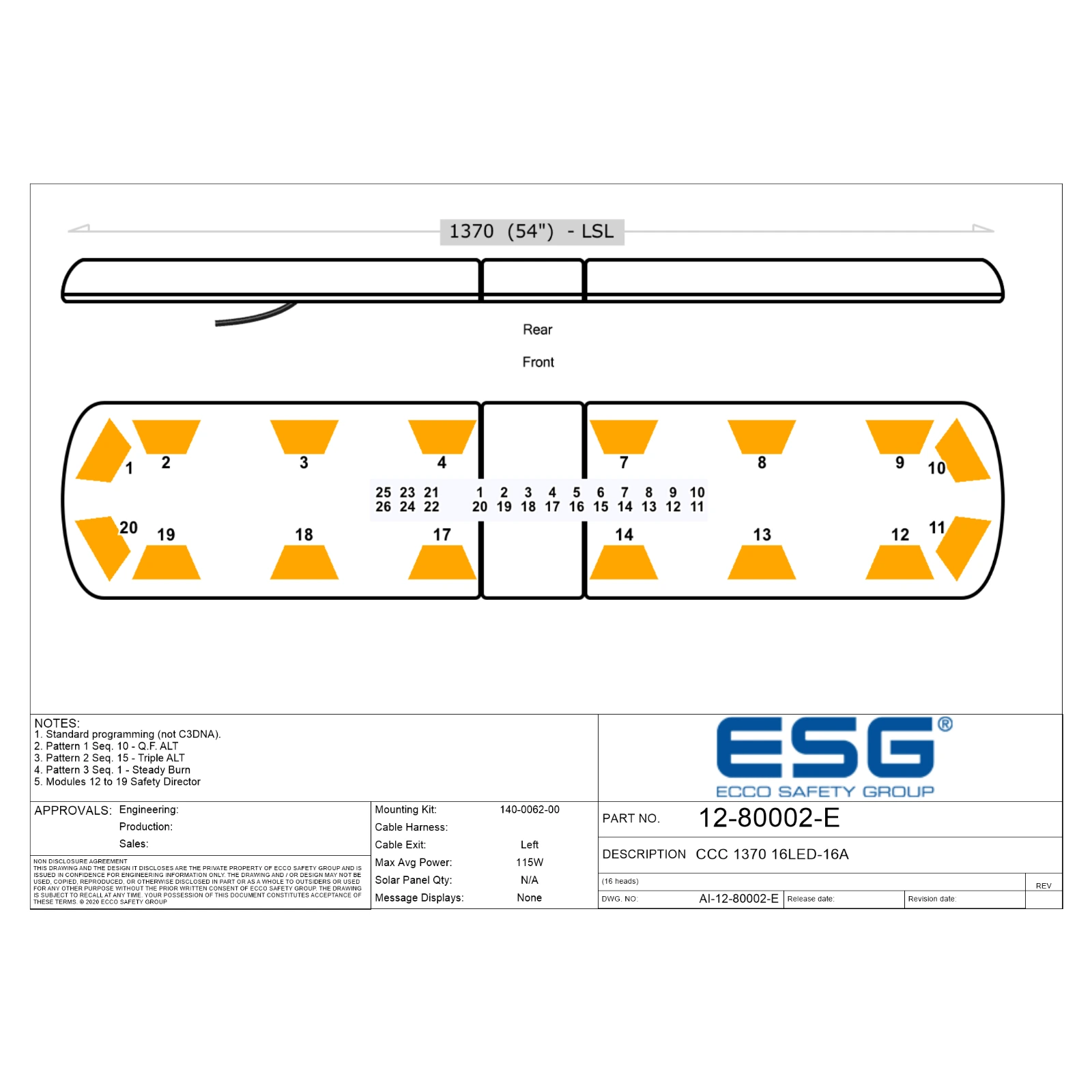 ECCO 12-80002-E lightbar module layout
