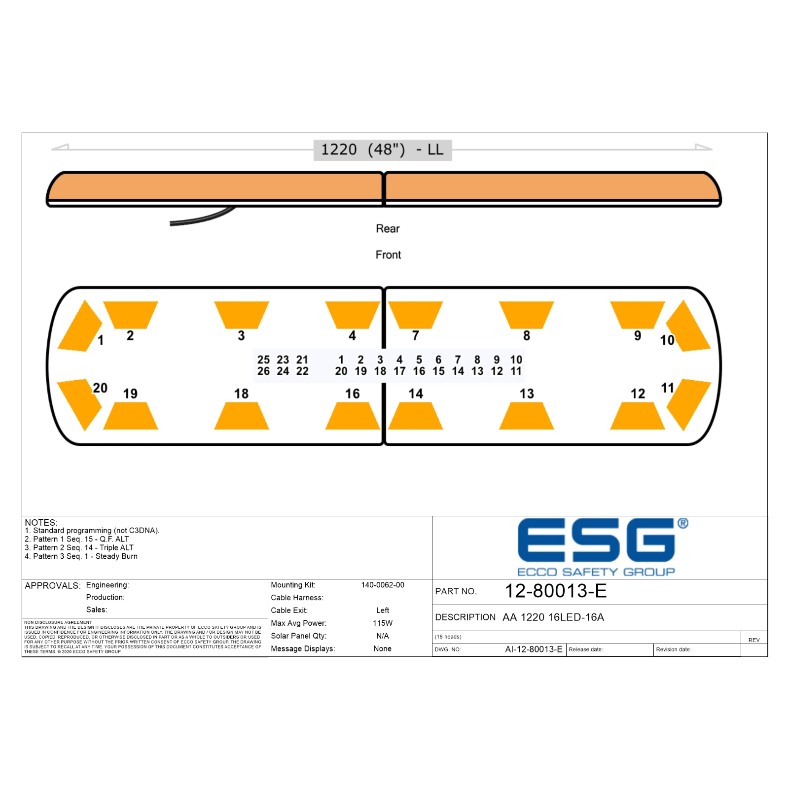 ECCO 12-80013-E lightbar module layout