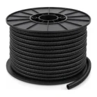 Black split convoluted tubing 16mm 100m spool