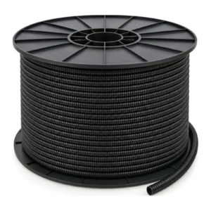 Black split convoluted tubing 16mm 500m spool