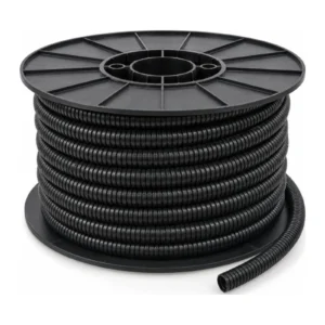 Black split convoluted tubing 16mm 50m spool