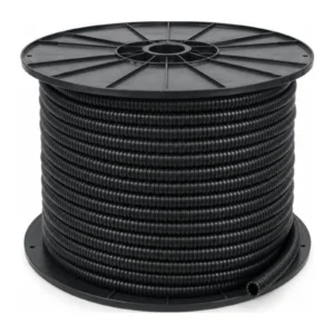 Black split convoluted tubing 20mm 100m spool