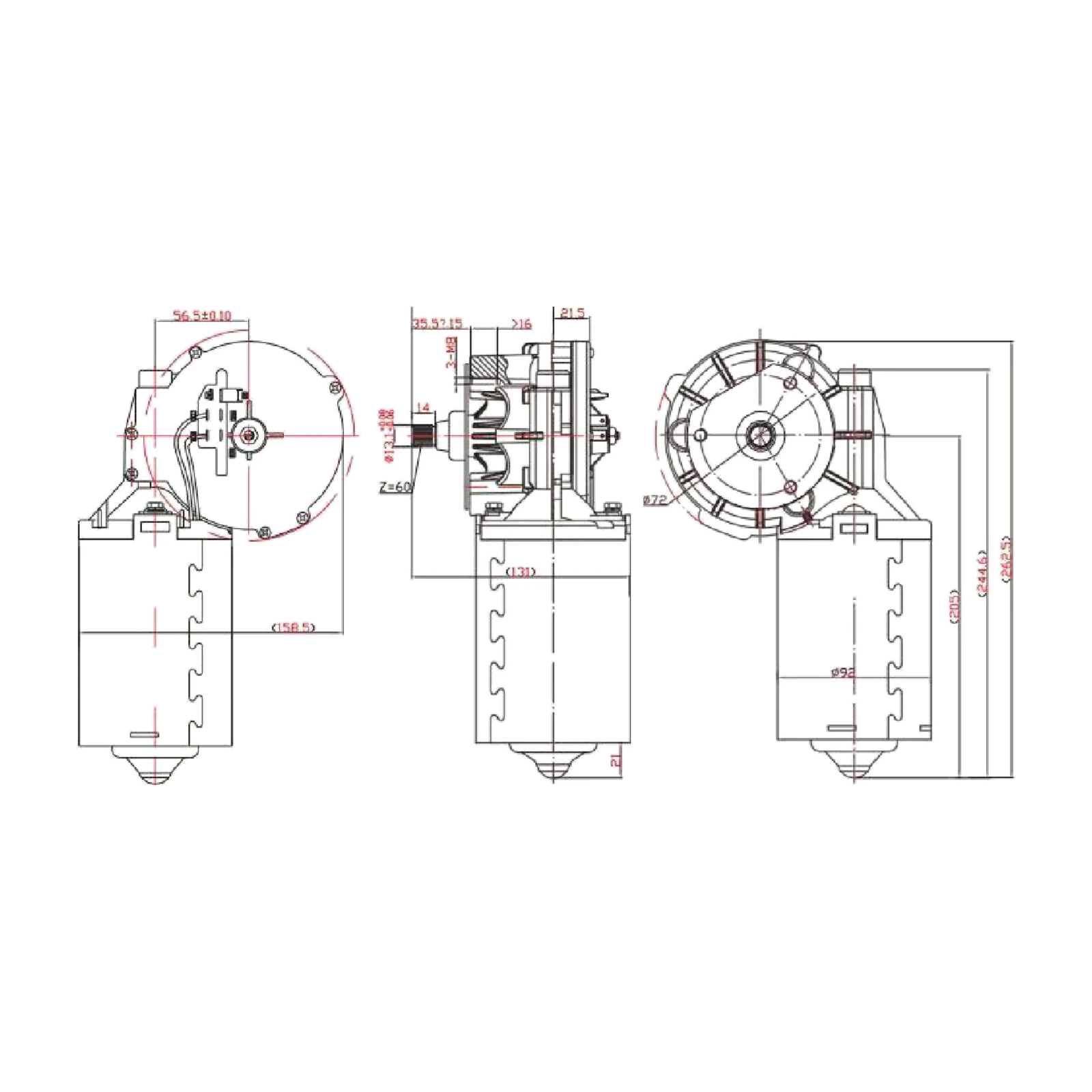 Tru Vision TC401821 24V wiper motor Tru Vision TC401821 24V wiper motor